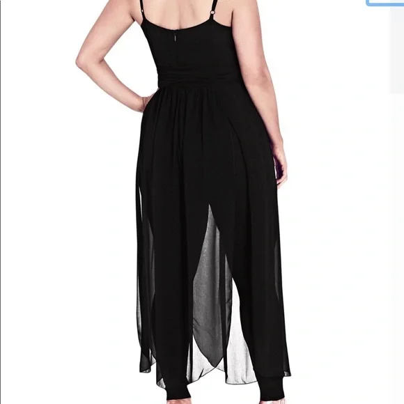 City Chic black overlay jumpsuit - Picture 2 of 4